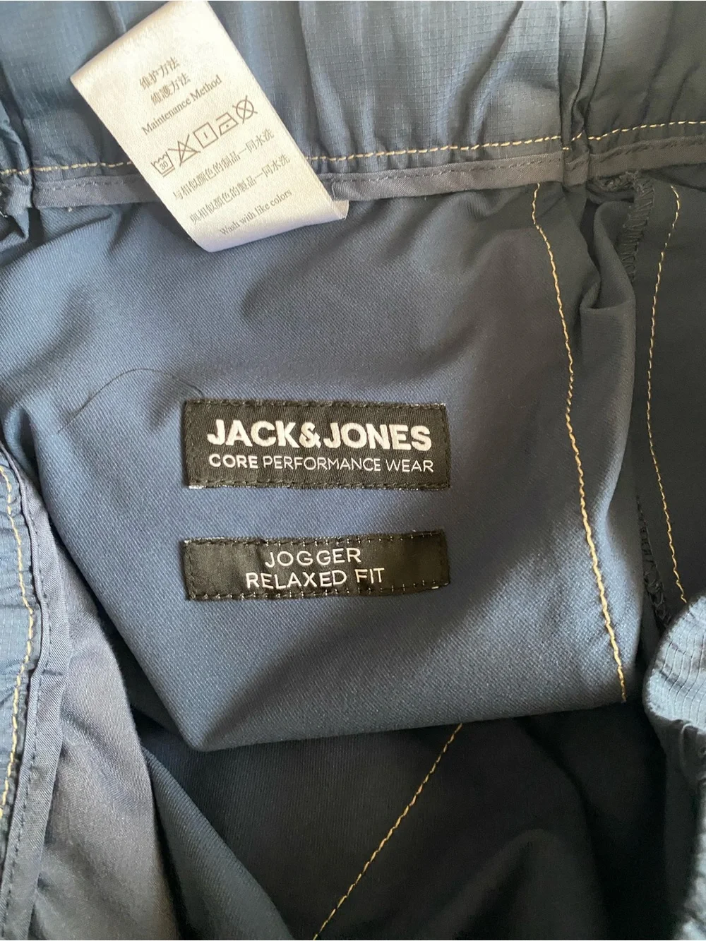 Jack & Jones Navy Cargo Pants with Contrast Stitching | XL